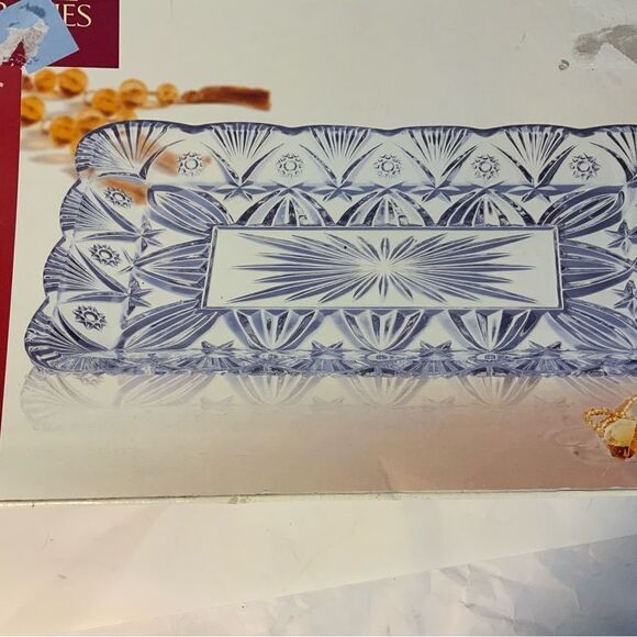 New Vincennes Cristal d’Arques glass rectangular  Tray Made France 7.25”x11” B6 - Picture 5 of 6